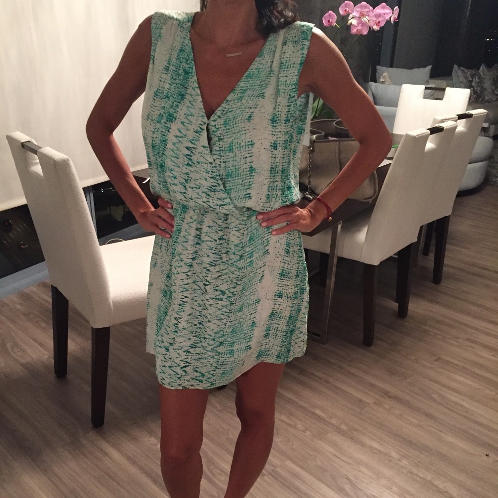 COPY - Parker Green Print Silk Sleeveless Dress NWT